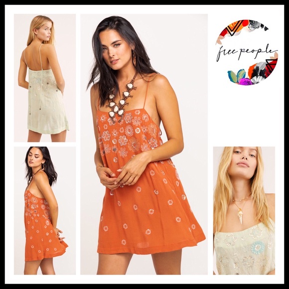 FREE PEOPLE BOHO SLIP SUN TANK MINI DRESS A3C - Picture 6 of 16